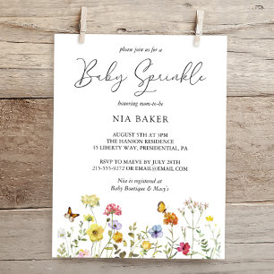 Invitation Fleur sauvage d'été Colorful Botanical Baby Sprink