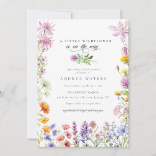 Invitation Fleur sauvage d'été du printemps Baby shower col
