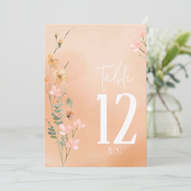 Invitation Fleur sauvage d'été Numéro de tableau V2 Apricot I (Debout devant)