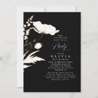 Fleur sauvage d'or Noir et Blanc fête d'anniversai