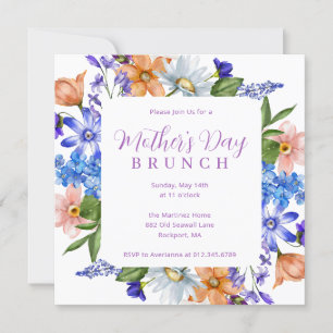 Invitation Fleur sauvage du brunch de la fête des mères