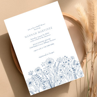 Invitation Fleur sauvage Elegant Boho Dusty Fête des mariées