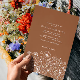 Invitation Fleur sauvage Elegant Boho Terracotta Fête des mar