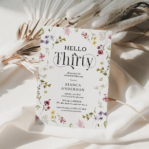 Invitation Fleur Sauvage Élégante 'Bonjour Trente' 30e Annive