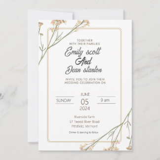 Invitation Fleur sauvage Élégante verdure Eucalyptus Invitati