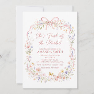 Invitation Fleur sauvage Elle sort de la douche de mariée