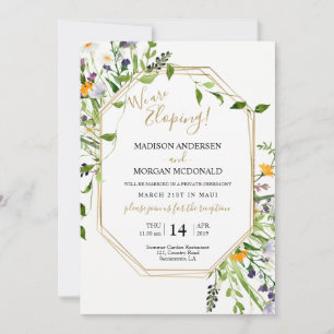 Invitation fleur sauvage Elopement