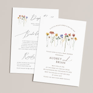 Invitation Fleur sauvage En Chemin   Tout en un Baby shower