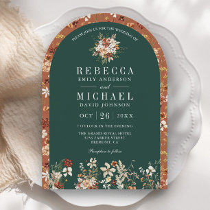 Invitation Fleur sauvage en terre cuite Emerald Green Arch Ma