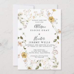 Invitation Fleur sauvage Enregistrer la date