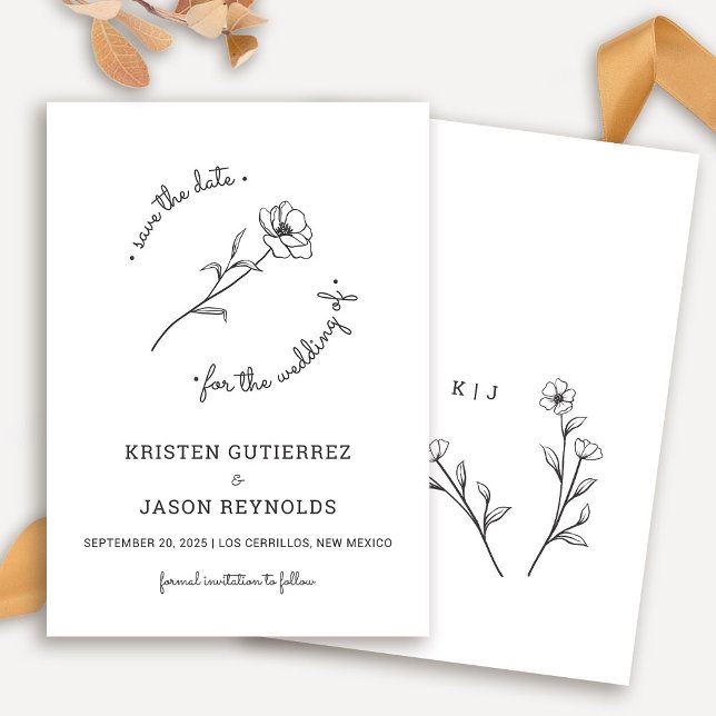 Invitation Fleur sauvage Enregistrer La Date (Wildflower Save The Date Cards by Fiesta Valley Print)