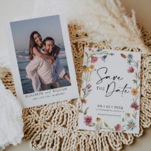 Invitation Fleur sauvage Enregistrer l'invitation de date