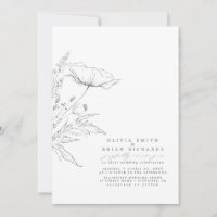 Fleur sauvage Esquisse Élégante Sage Grey Mariage