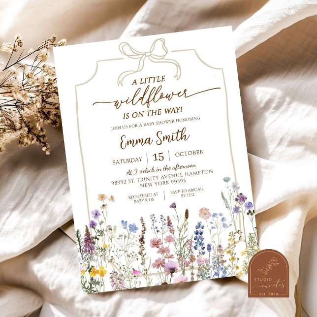 Invitation Fleur sauvage est en route Baby Shower (Créateur téléchargé)