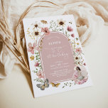 Invitation Fleur sauvage Fairy 1er anniversaire Garden Party<br><div class="desc">Inspiré par le personnage bien-aimé de conte de fées "Thumbelina", une douce petite fée occupe le devant de la scène sur cette invitation. Avec ses ailes de dainty et son petit cadre, elle saisit l'essence de l'innocence et de l'émerveillement qui définit l'enfance. L'exquise présentation florale de fleurs sauvages boho dans...</div>