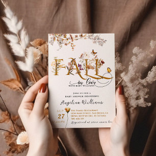 Invitation Fleur sauvage Fall in Love Elegant Baby shower