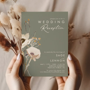 Invitation Fleur Sauvage Fantaisiste Réception de Mariage S