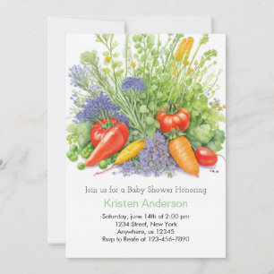 Invitation Fleur sauvage Farm Baby shower frais