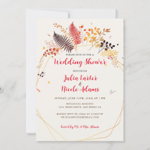 Invitation Fleur sauvage Fern Mushroom Foliage Wedding shower