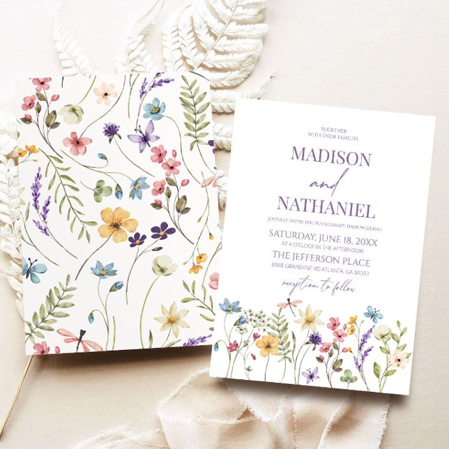Invitation Fleur sauvage Fleur Fleur Flore Jardin Mariage (Créateur téléchargé)