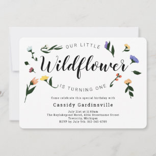 Invitation Fleur sauvage Floral Baby Premier anniversaire
