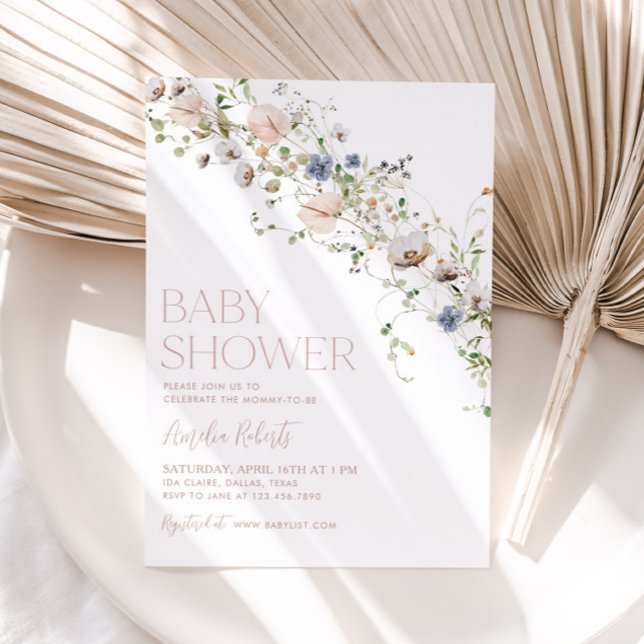 Invitation fleur sauvage Floral Baby shower (Créateur téléchargé)