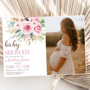 Invitation Fleur sauvage Floral Baby shower photo