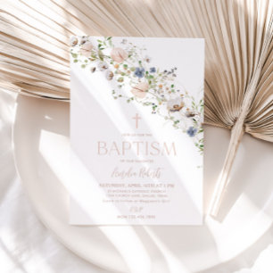 Invitation fleur sauvage Floral Baptism