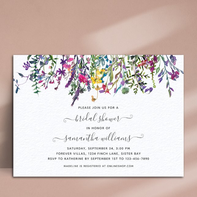 Invitation fleur sauvage Floral Bridal (Créateur téléchargé)