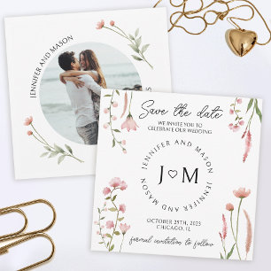 Invitation Fleur sauvage floral Enregistrer la photo de la da