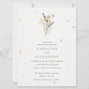Invitation Fleur sauvage Floral Garden Speckletone Mariage