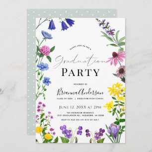Invitation Fleur sauvage Floral Graduation Party