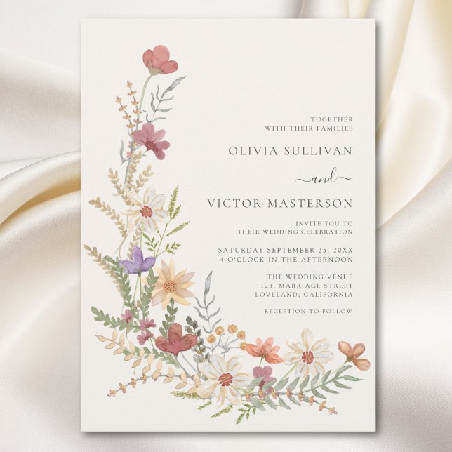 Invitation Fleur sauvage Floral Mariage (Créateur téléchargé)