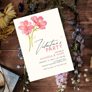 Invitation Fleur sauvage Floral Valentine's Party