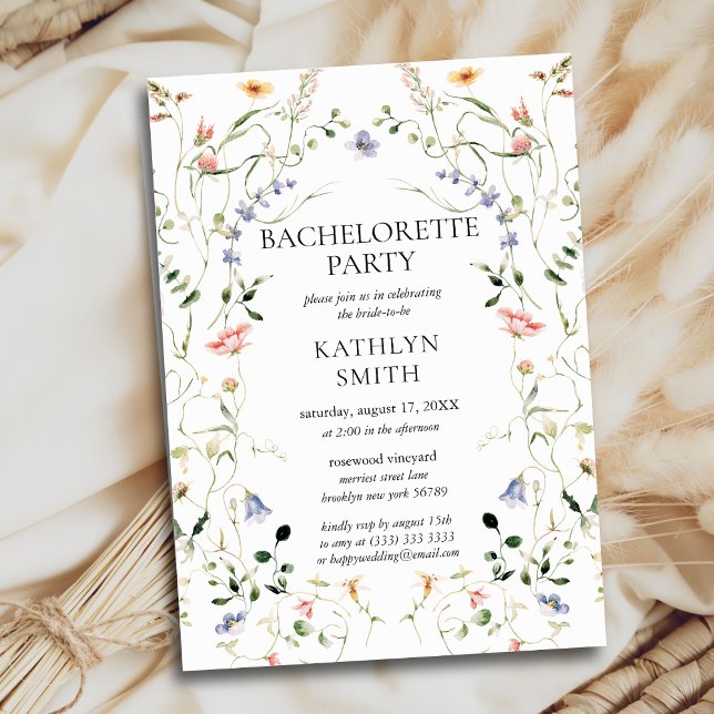 Invitation Fleur sauvage Floral Wreath Garden Bachelorette Pa (Créateur téléchargé)