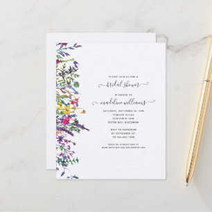 Invitation Fleur sauvage Florale de douche nuptial