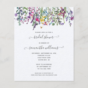Invitation Fleur sauvage Florale de douche nuptial