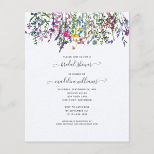 Invitation Fleur sauvage Florale de douche nuptial