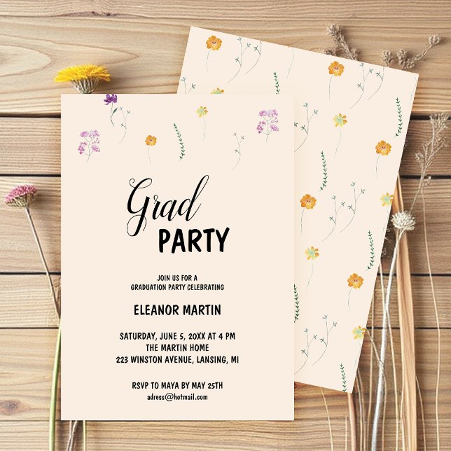 Invitation Fleur sauvage fraîche (Créateur téléchargé)