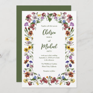 Invitation Fleur sauvage Frame Rustic Boho Mariage