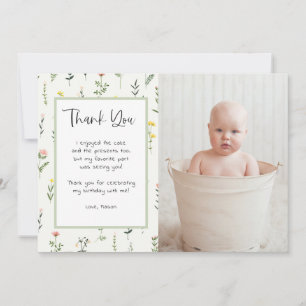 Invitation Fleur sauvage Garden Anniversaire Photo Merci