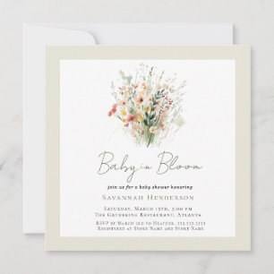 Invitation Fleur sauvage Garden Baby dans le Baby shower en f