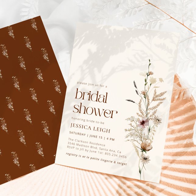 Invitation Fleur sauvage Garden Blooms Bridal Shower Invitati (Créateur téléchargé)
