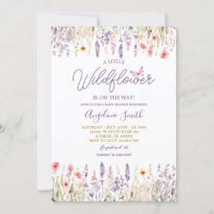 Invitation Fleur sauvage Garden Floral Est Sur Le Chemin Baby