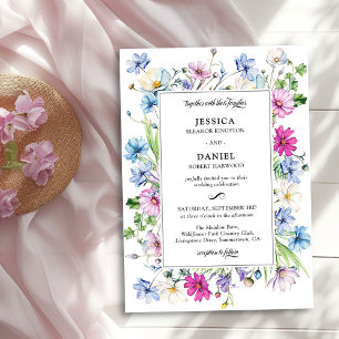 Invitation Fleur sauvage Garden Floral Mariage encadré