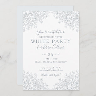 Invitation Fleur sauvage gris argenté Florals 30e anniversair