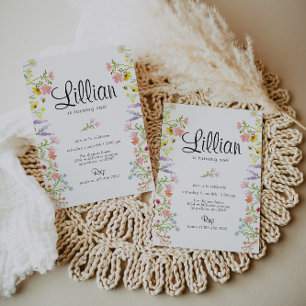 Invitation Fleur sauvage Jardin Fête Anniversaire