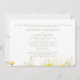 Invitation Fleur sauvage jaune Deux parents 2 Lieu Mariage II