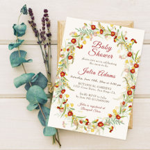 Fleur sauvage Jaune Marigold Baby shower de feuill