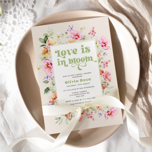 Invitation Fleur sauvage Love est en fleurs nuptiale douche (Créateur téléchargé)